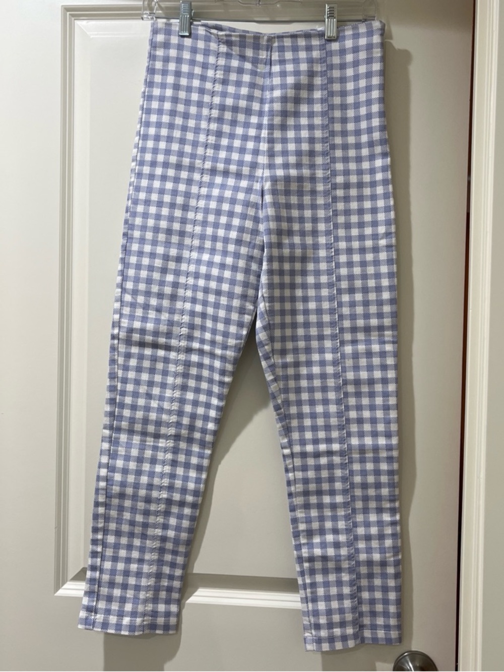 Forever 21 Periwinkle and White Gingham Skinny Pants
